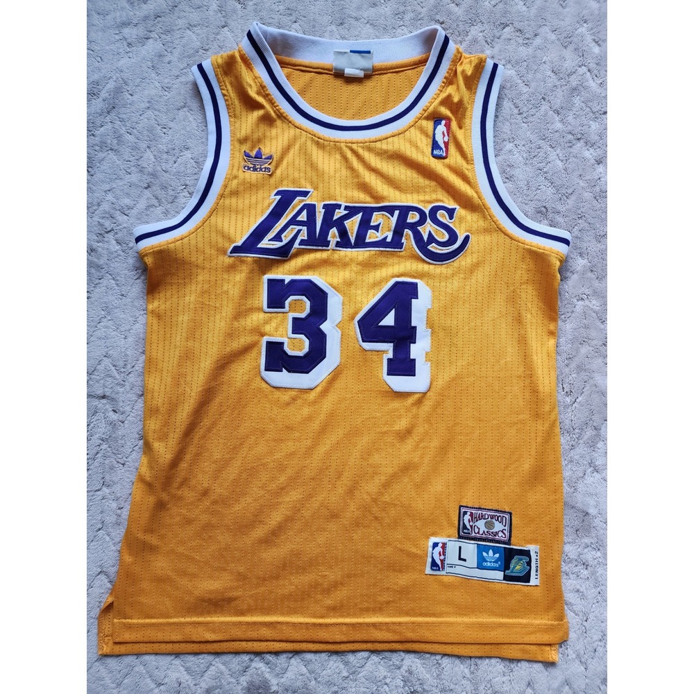 Adidas Los Angeles Lakers Shaquille O'Neal 34 Hardwood Classics Jersey Mens L